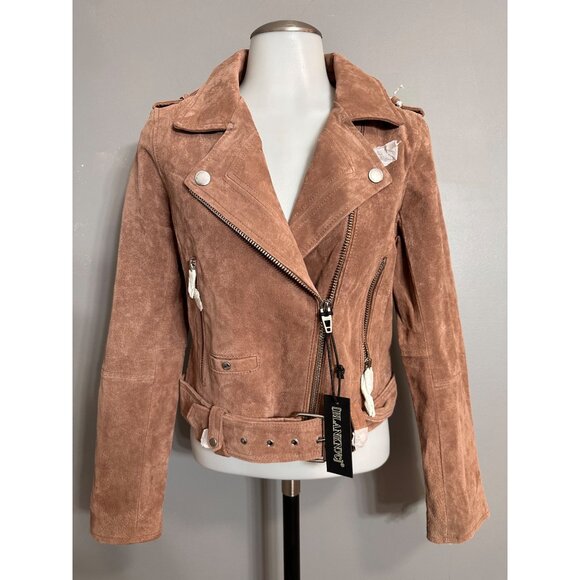 Blank NYC coffe bean Suede Moto Jacket NWT Small - Picture 2 of 13